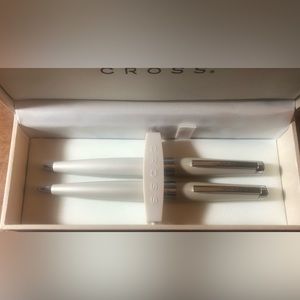 NIB Cross AT0191-4 Pen and Pencil Set White Pearl